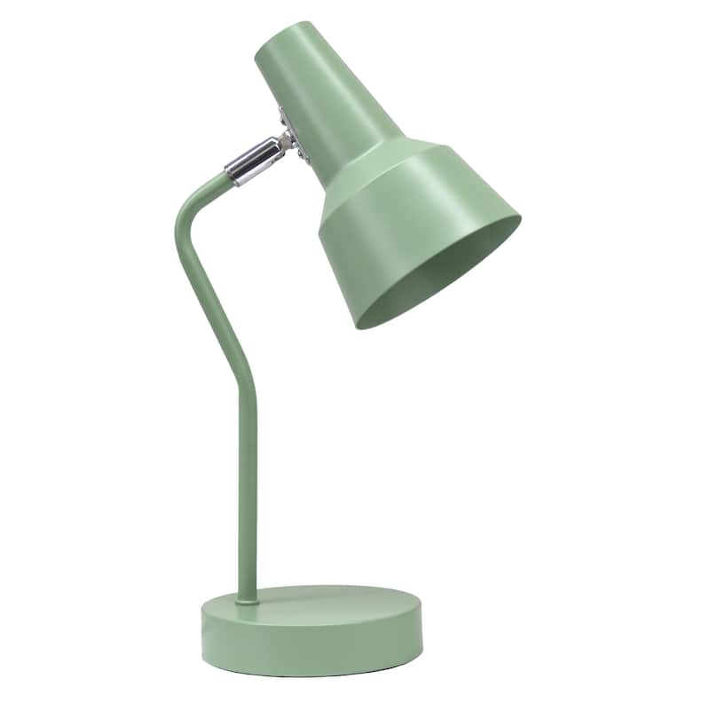 Metal Gooseneck Desk Lamp Adjustable Task Light for Home Office - 7.80 x 5.20 x 15.20 in. (L x W x H) - Sage Green