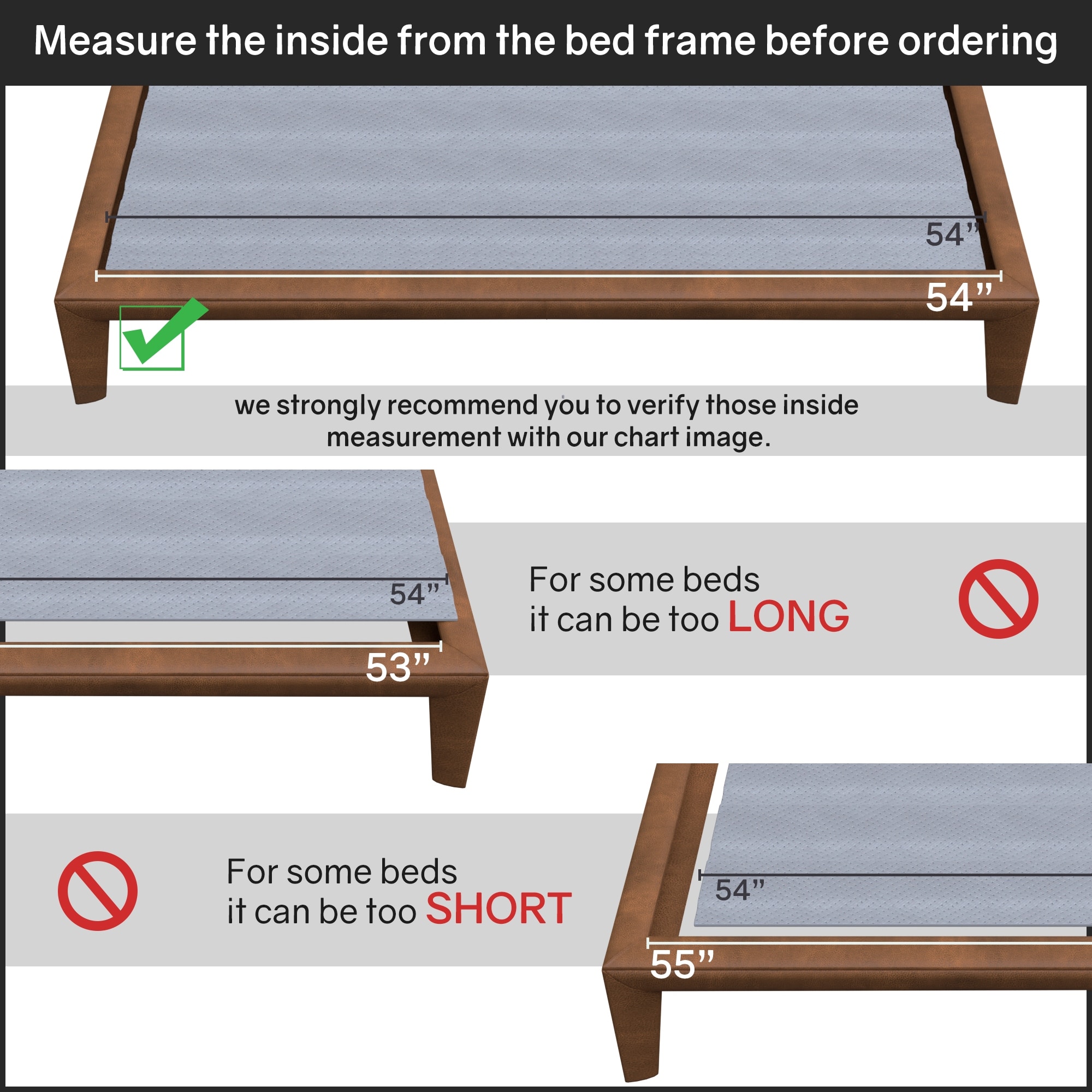 54 inch bed sale slats