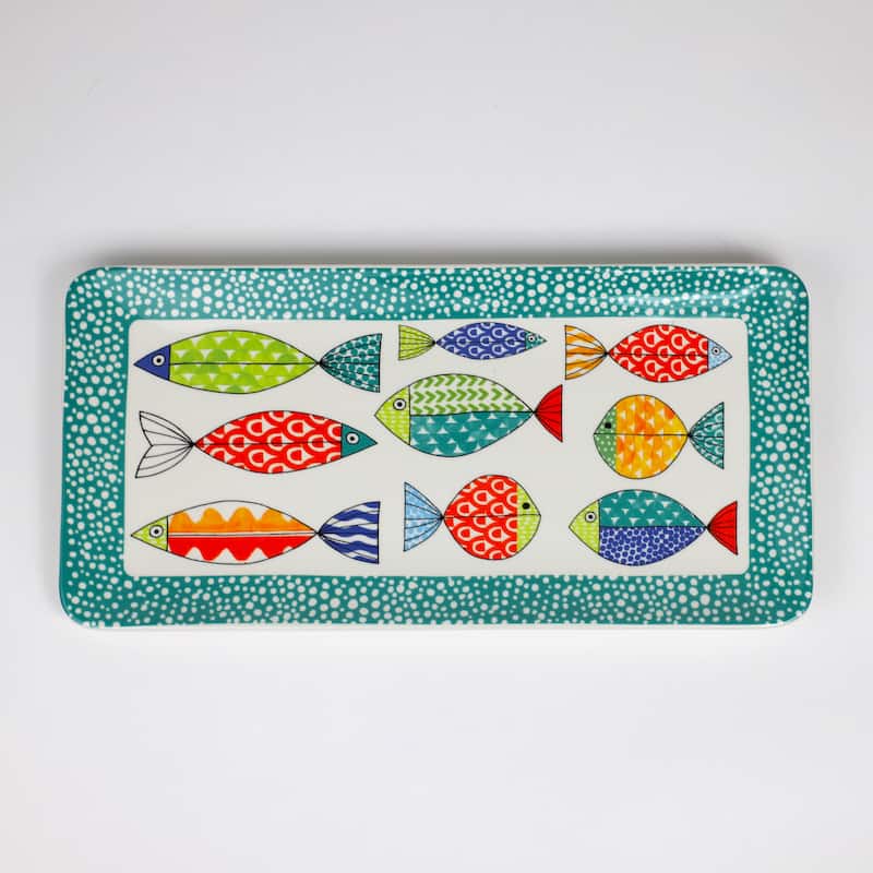 Euro Ceramica FreshCatch 14.5" Rectangular Tray - 14.5 in. x 7.1 in. x 1 in.