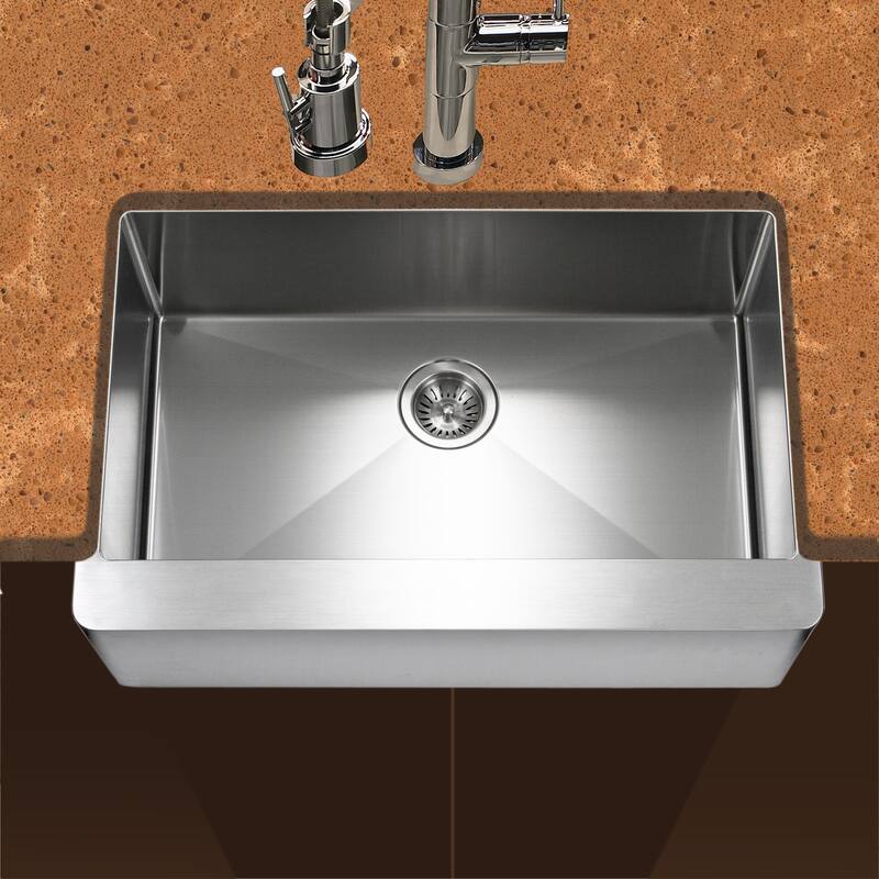 Houzer Epicure 30" Single Basin 18 Gauge Kitchen Sink for Farmhouse