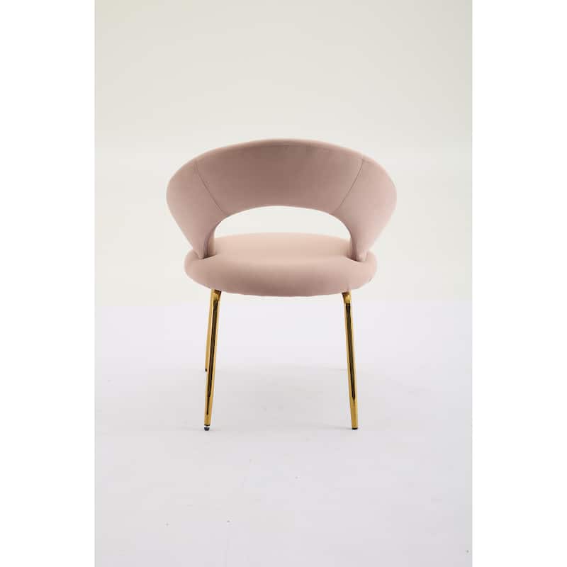 Velvet Dining Accent Chairs with Curved Backrest and Gold Metal Legs - 250lb Capacity