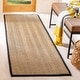 preview thumbnail 49 of 144, SAFAVIEH Natural Fiber Oceana Herringbone Seagrass Rug 2'6" x 12' Runner - Natural/Black