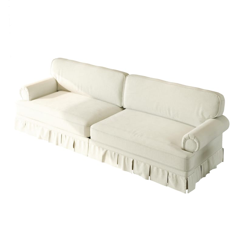 Homy Casa 3/4-Seater Chenille Cloud Sofa with Rolled Arms & Pleated Skirt, Extra Deep Seat, Multiple Colors