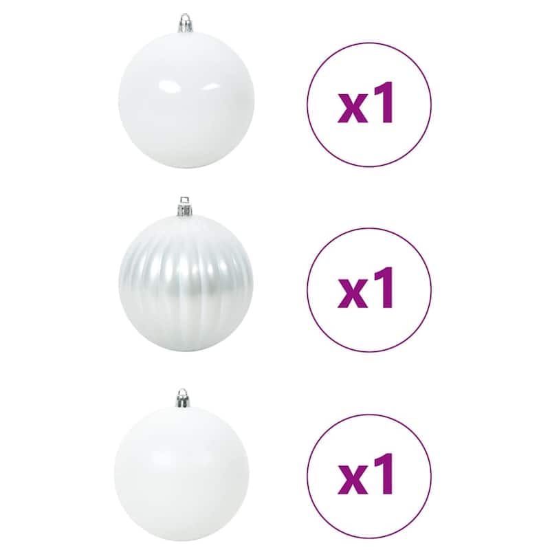 vidaXL Christmas Bauble Set 3 pcs White - 9.8 x 9.8 x 9.8