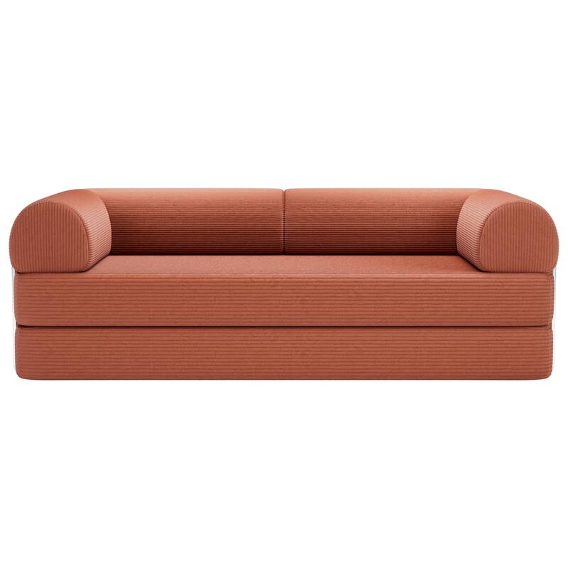 79" Contemporary Corduroy Module Comfortable Compressed Sofa