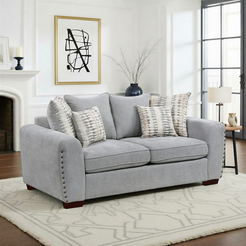 Fremont & Park Ezra 70" Chenille Living Room Loveseat with 6 Decor Pillows