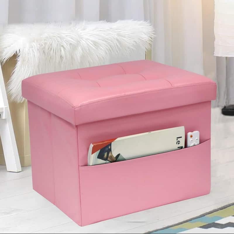 17"Storage Ottoman Folding Footstool