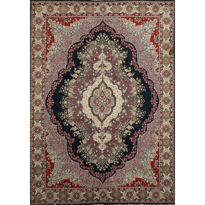 Traditional Tabriz Turkish Area Rug Machine-Made Carpet - 9'8" x 12'11"