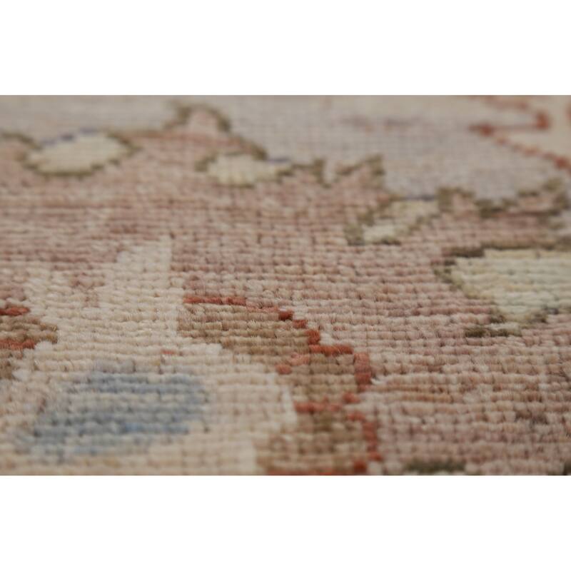 Hand Knotted Oriental 100% Wool Carpet Transitional All-Over Navy Blue & Blues Oushak Area Rug - 9' 11'' X 8' 0''