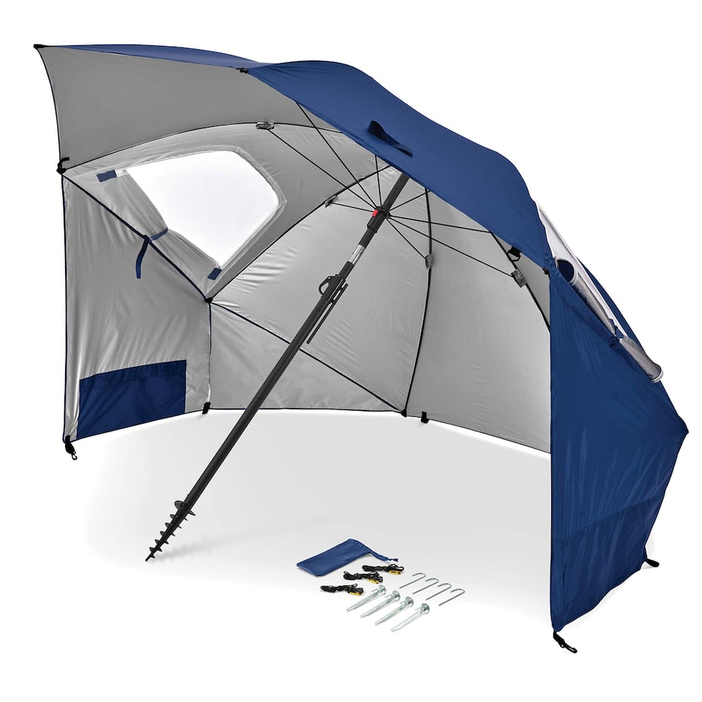 Premiere UPF 50+ Umbrella Shelter for Sun and Rain Protection (8-Foot, Blue)