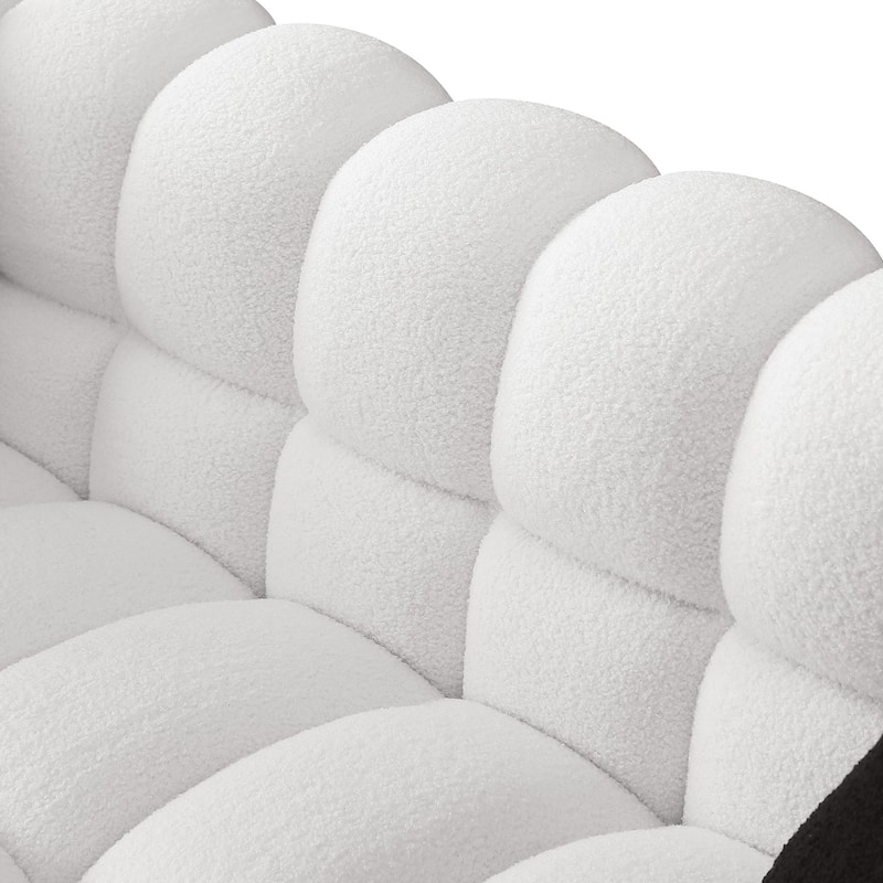 Wayna Modern Style Sofa, Sherpa Thick Cushion Double Sofa