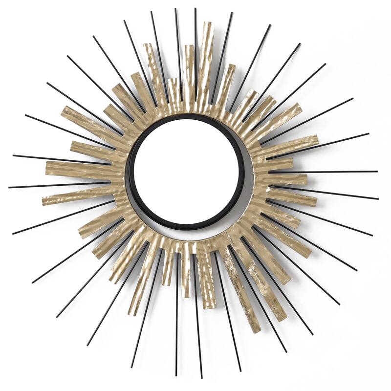 Gold Sunburst Round Mirror Wall Art Oversized Accent Decor 32" - 24 x 30