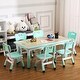 preview thumbnail 22 of 33, Kids Table and 6 Chair Set Height Adjustable Mint