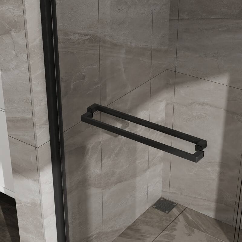 60"W x 72"H Double Sliding Shower Door, Alum Frame Tempered Glass - 60 in. W x 72 in. H