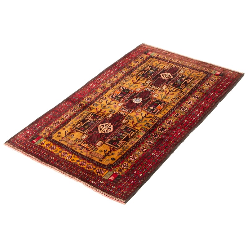 ECARPETGALLERY Hand-knotted Teimani Brown Wool Rug - 3'9 x 6'6