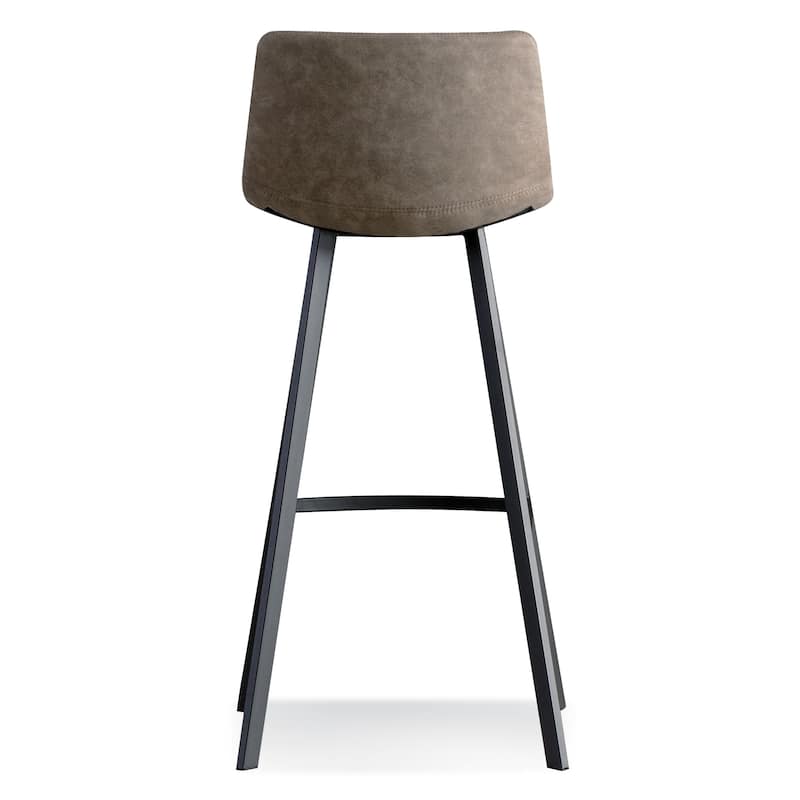 Leick Home Upholstered Steel Base Microfiber Bar Stool Set of 2 - N/A