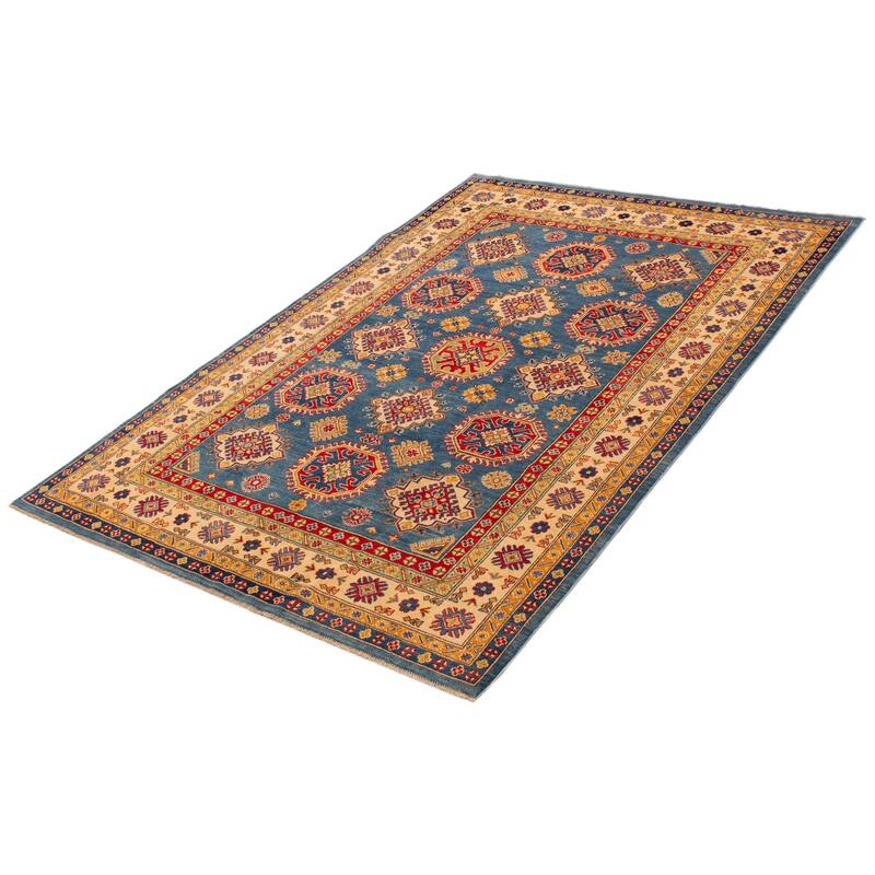 ECARPETGALLERY Hand-knotted Finest Ghazni Blue Wool Rug - 5'11 x 8'8