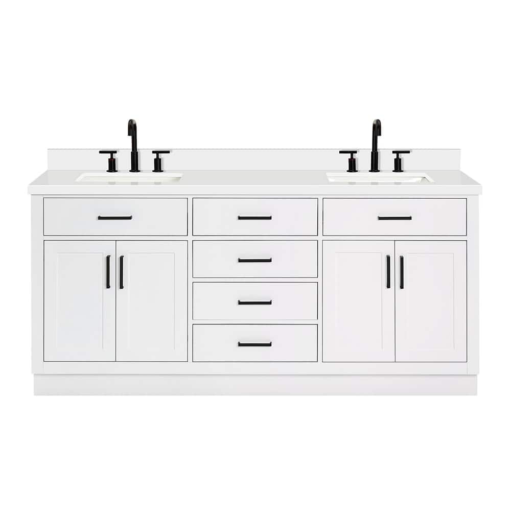 Ariel T073DWQRVO Hepburn 73" Free Standing Double Basin Vanity Set