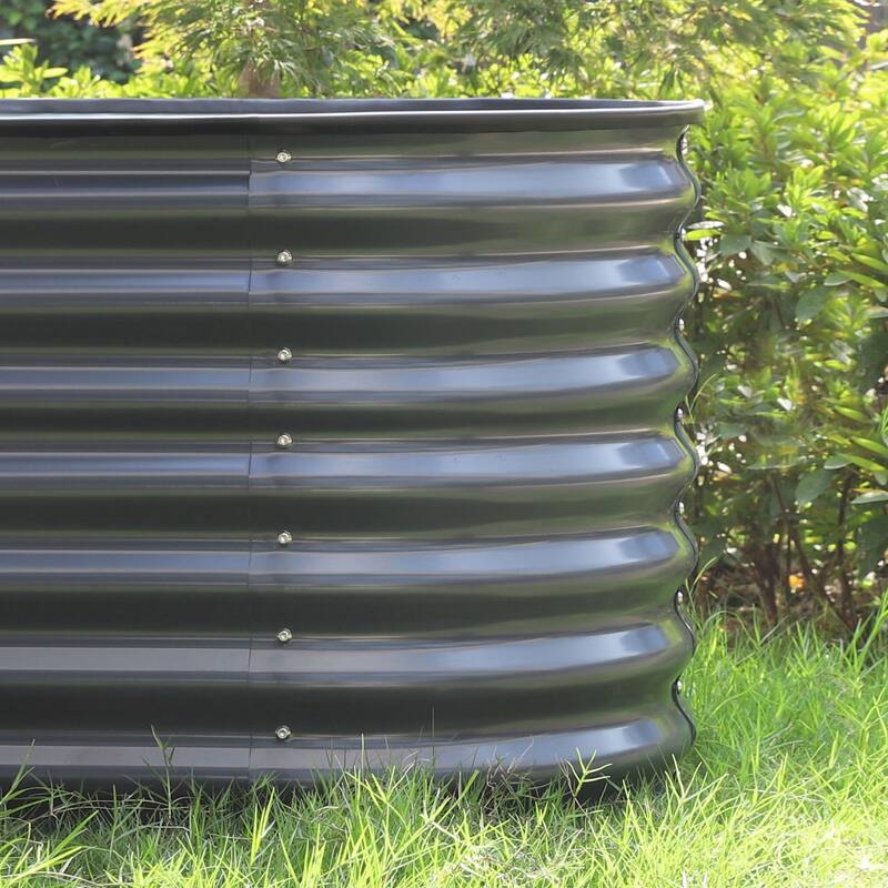 VEIKOUS 24''H Galvanized Steel Raised Garden Bed, Bottomless Design for Healthy Plant Growth