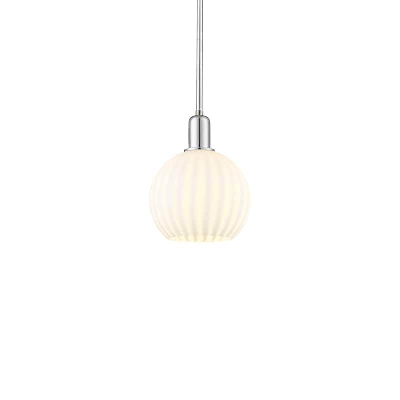 Innovations Lighting 716-1S-11-8 White Venetian Pendant White Venetian - Polished Chrome / White Venetian