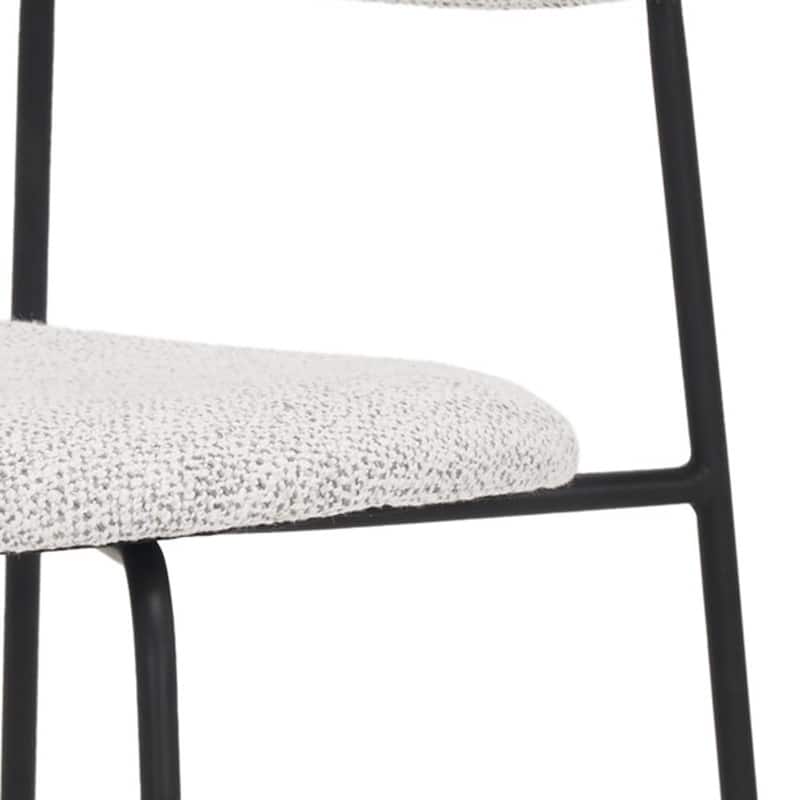 HomeRoots Gray and Black Upholstered Fabric And Metal Open Back Dining Side Chair - 20.08 in. x 31.25 in. x 21.26 in.