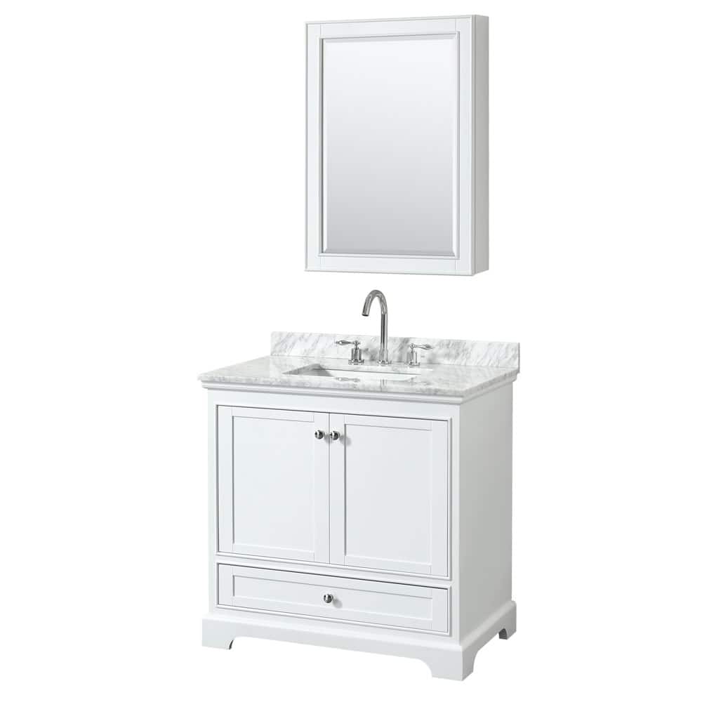 Wyndham Collection Deborah 36" Free Standing Single Vanity Set with
