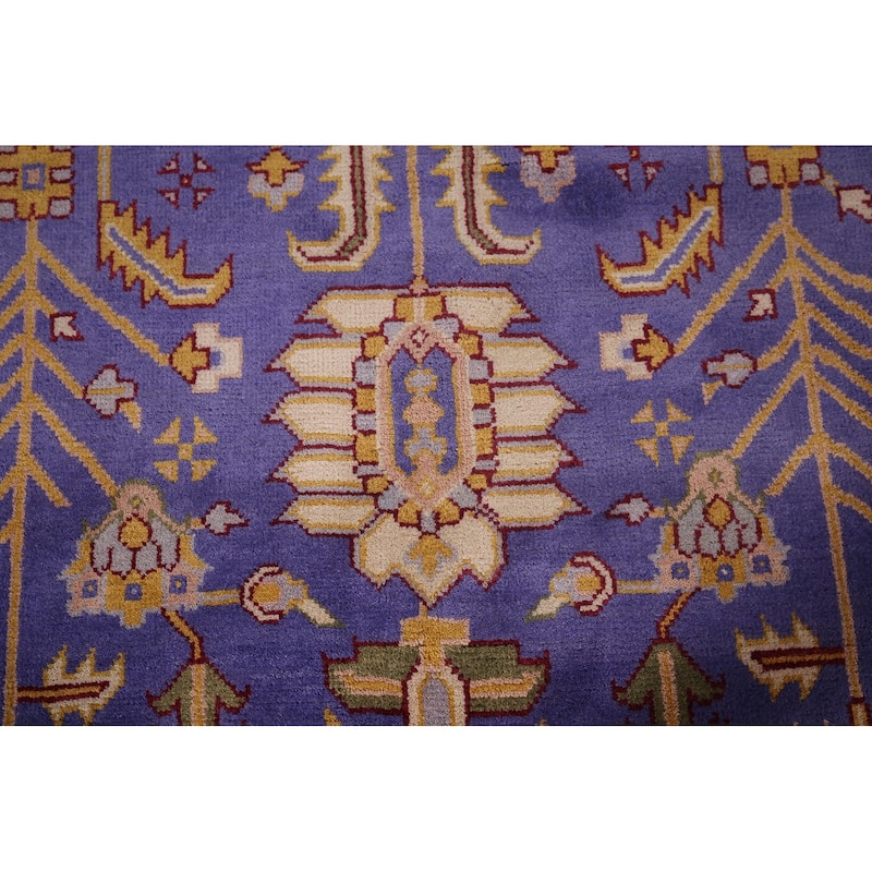 Purple Oushak Large Indian Area Rug Handmade Wool Carpet - 11'9"x 14'8"