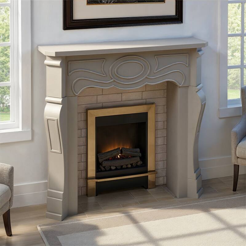 Victorian Decorative Fireplace Mantel - Grey