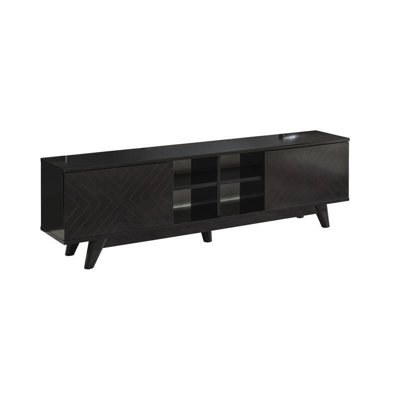 Modern 67 in. Wood TV Stand with 2 Storage Shelves and 2 Doors Fits TV's up to 70 in.