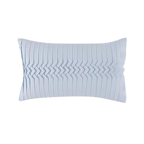 Charisma Meribel Embroidered 12" x 20" Decorative Pillow - Blue/Grey