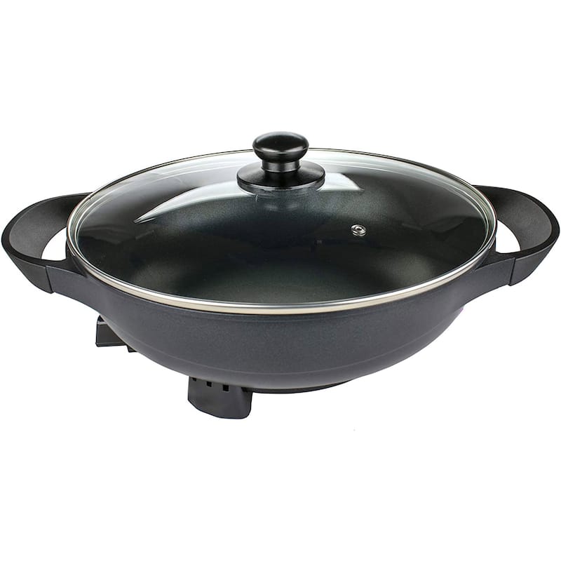 7 Quart Nonstick Electric Wok Skillet with Lid