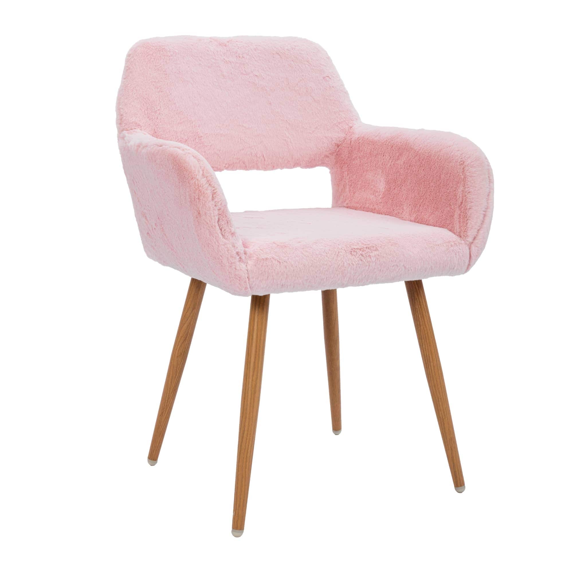 Pink furry sales desk chair