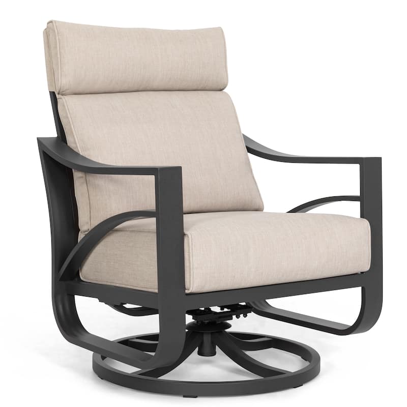 Outdoor 50,000 BTU Aluminum Propane Gas Fire Pit Set with Swivel Chairs