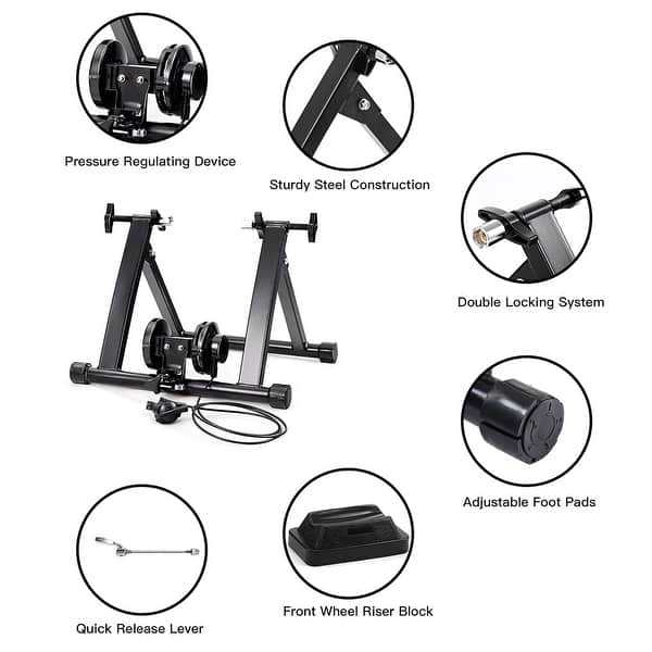 5 Level Resistance Magnetic Indoor Bicycle Bike Trainer Exercise Front Stand ✅