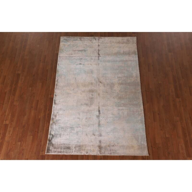 All-Over Abstract Modern Area Rug Handmade Wool Carpet - 5'1" x 7'11"