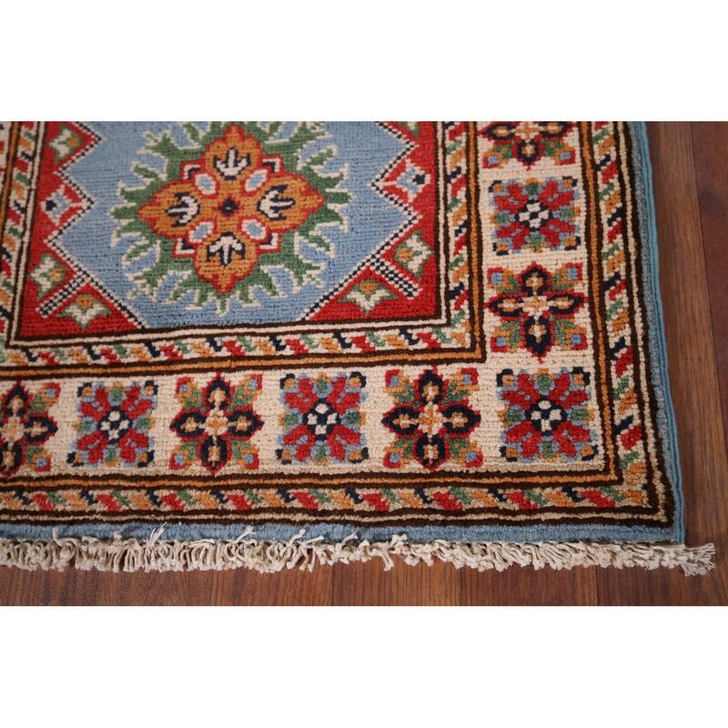 Blue Kazak Oriental Foyer Rug Handmade Wool Carpet - 2'0" x 2'9"