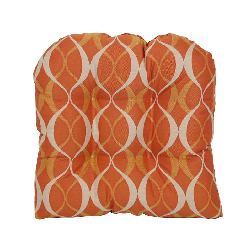 19-inch Rounded Back Premium Woven Outdoor Chair Cushions (Set of 2) - 19 x 19