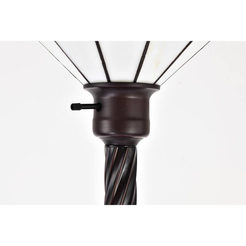 Tiffany-style Mission-style White Torchiere