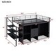 preview thumbnail 5 of 18, Metal Loft Bed with Drawers, Storage Staircase, and Wardrobe