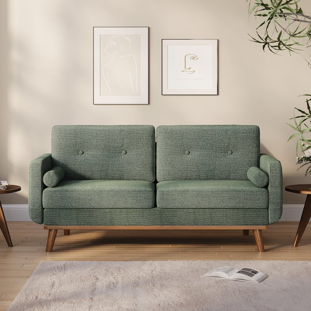 64" Loveseat Sofa, Mid Century Modern Couch Comfy Love Seat Couches for Living Room