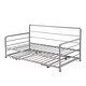 preview thumbnail 21 of 22, Industrial Style Twin Size Daybed with Adjustable Pop Up Trundle and Heavy-Duty Steel Metal Bedframe