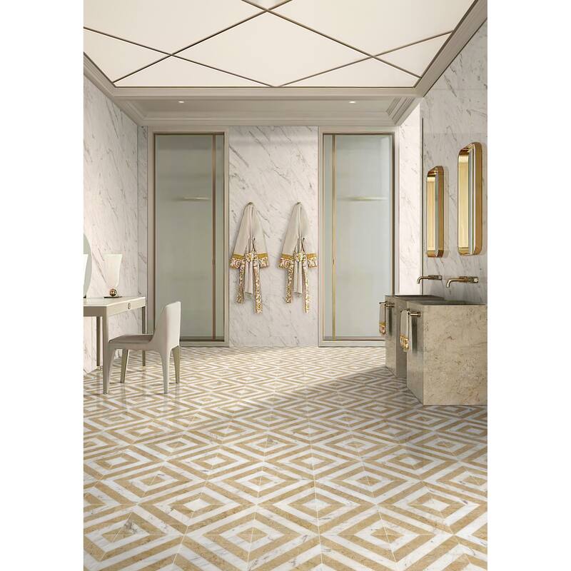 12*12 Waterjet marble, natural marble, for floor and wall, polished marble tile, natural stone, real marble, 1 box 8 pcs