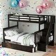 preview thumbnail 41 of 58, Versatile Stairway Kids Bunk Bed - Twin Over Full Espresso