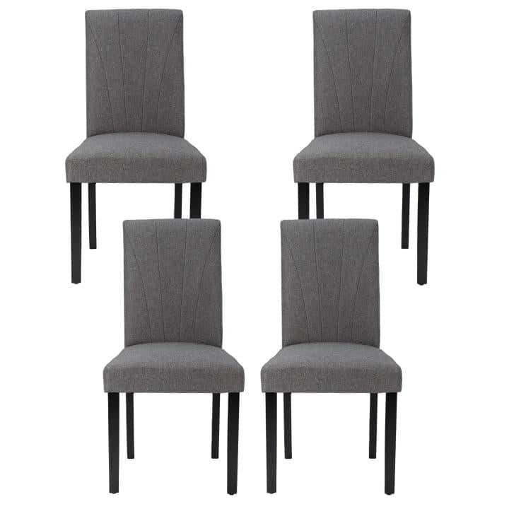 VECELO 3-Color Upholstered Dining Chairs Set with 19.5" Wide Seat 19.3" High Back Dining Chair Modern 37" Parson Chairs - Grey/Black