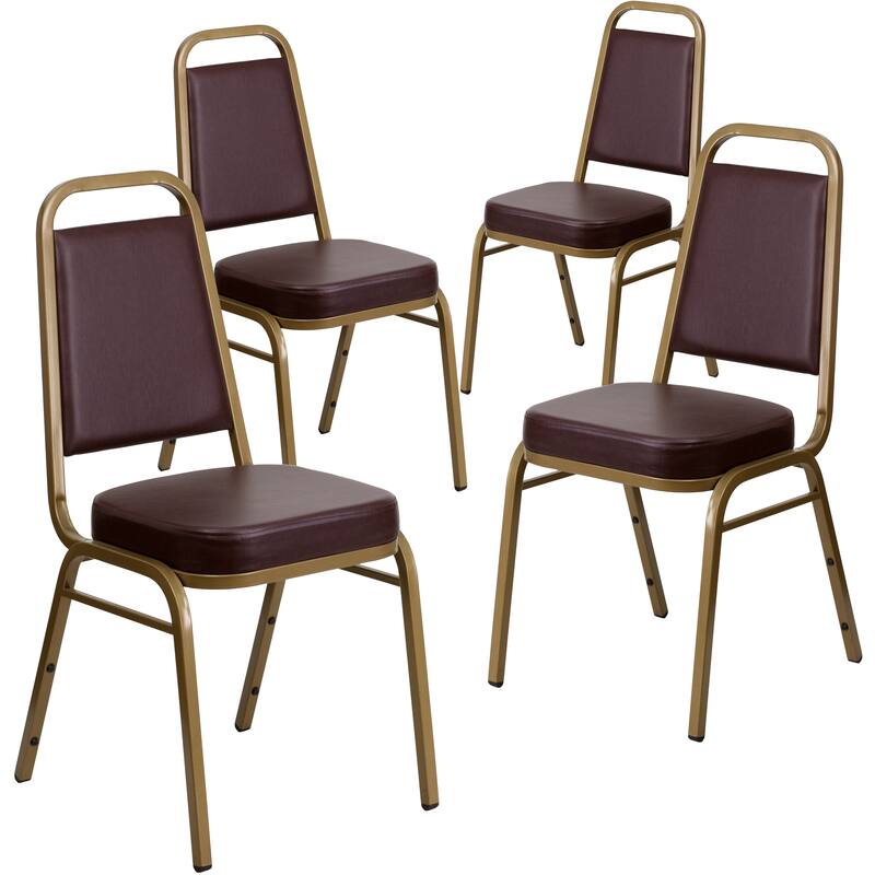 4 Pack Trapezoidal Back Stacking Banquet Chair - 20.25"D x 17.5"W x 36"H