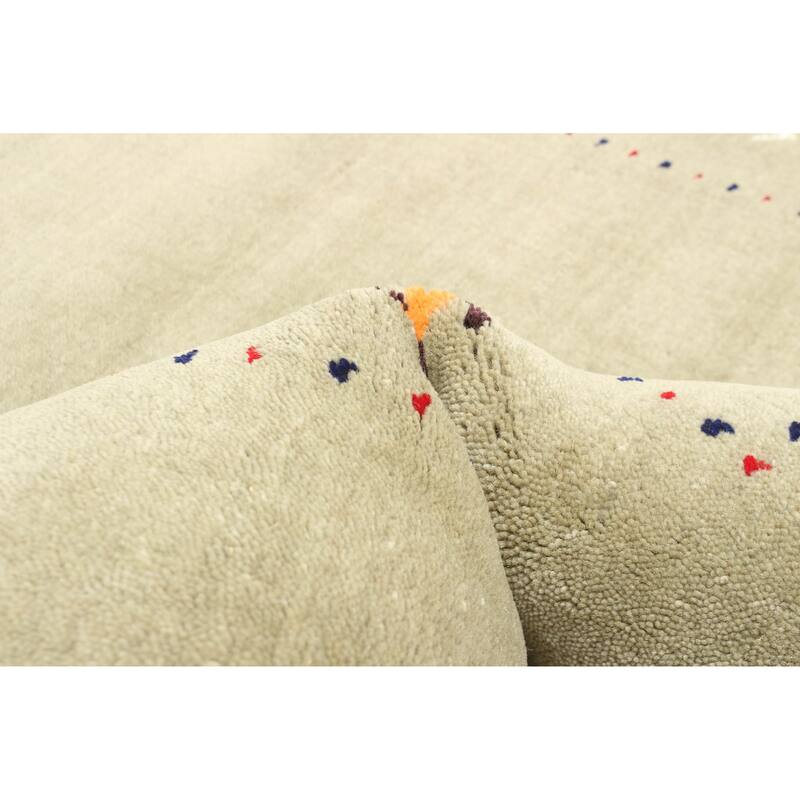 ECARPETGALLERY Hand Loomed Kashkuli Gabbeh Olive Wool Rug - 3'8 x 5'8