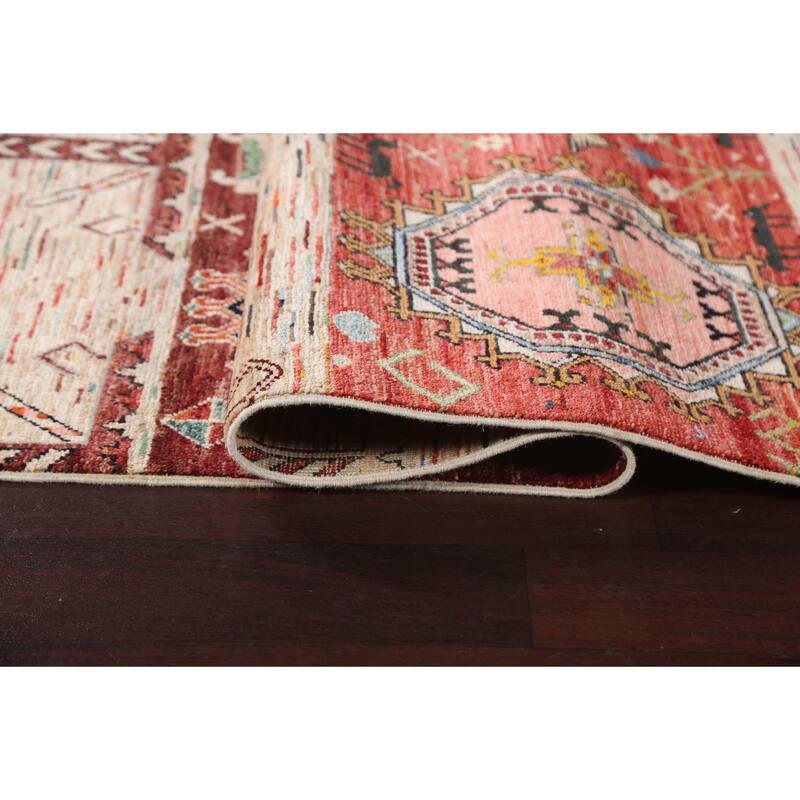 Tribal Geometric Kazak Oriental Home Decor Area Rug Wool Hand-knotted - 6'4" x 9'8"