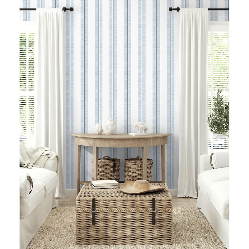 NextWall Beach Towel Stripe Peel and Stick Wallpaper - 27 in. W x 18 ft. L