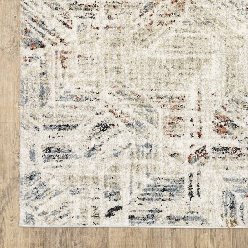 ROW Gemma Modern Distressed Geometric Beige/Multi Area Rug