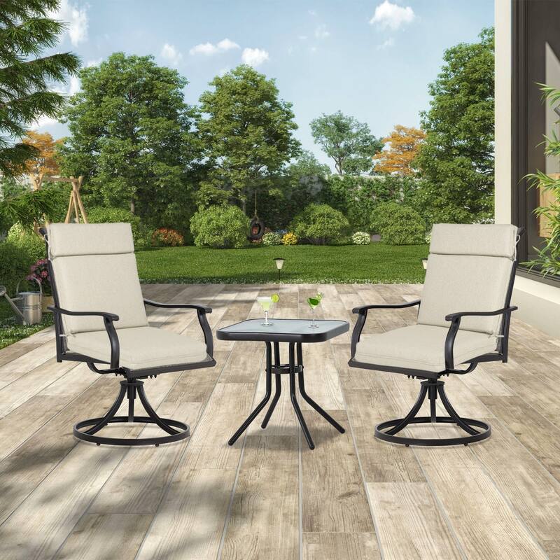 Aoodor Outdoor Dining Chair Cushion Set, 37"x20"x2.8"